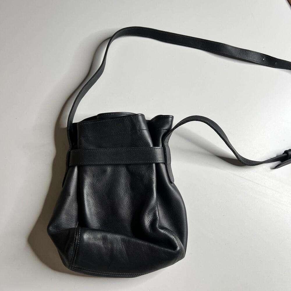 Vintage Coach J7M 4156 Bucket Bag Womens Black Leather Belted Crossbody Shoulder - Picture 6 of 11